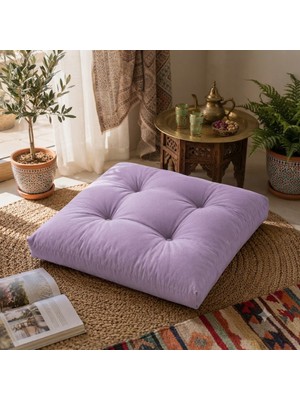 Mayse 70X70 cm Yer Minderi – Kalın Dolgulu Kare Oturma Minderi, 4 Punto Dikişli, Iç ve Dış Mekan Kullanımı- Telasız, Kırpıntı Sünger
