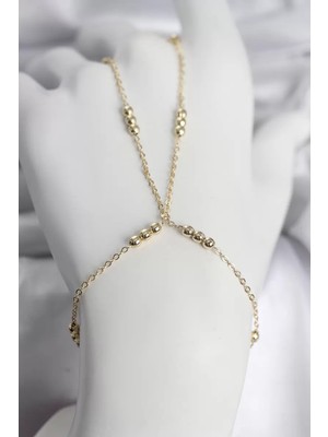 Uravas Store 316L Çelik Top Zincirli Gold Renk Kadın Şahmeran - TJ-SN745