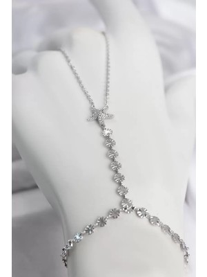 Uravas Store Gümüş Renk Pirinç Zirkon Taşlı Deniz Yıldızı Model Şahmeran TJ-SN792