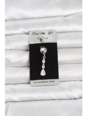 Uravas Store 316L Cerrahi Çelik Sallantılı Damla Model Göbek Piercing TJ-PR1398