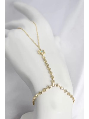 Uravas Store Gold Renk Pirinç Mavi Taş Detaylı Kutup Yıldızı Model Şahmeran TJ-SN765