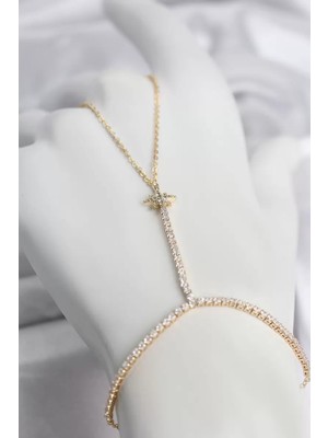 Uravas Store Pirinç Gold Renk Zirkon Taşlı Kutup Yıldızı Şahmeran TJ-SN793