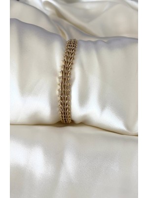 Velora Accessories Xuping Model 14K Altın Kaplama Hasır Toplu Bileklik