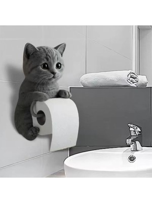 Uravas Store Kedi Tasarımlı Tuvalet Kağıtlığı