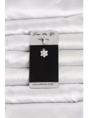 Uravas Store 316L Cerrahi Çelik Çiçek Model Göbek Piercing TJ-PR1395