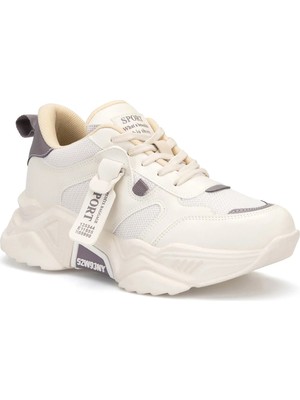 TeknoKapsül Dark Seer DS.PMD239K2051 Bej Mor Kadın Sneaker Günlük Spor Ayakkabı