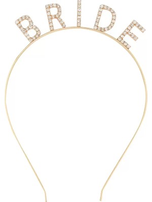 Uravas Store Altın Gold Renk Bekarlığa Veda Kristal Taş Bride Tacı Ithal 16X10 cm
