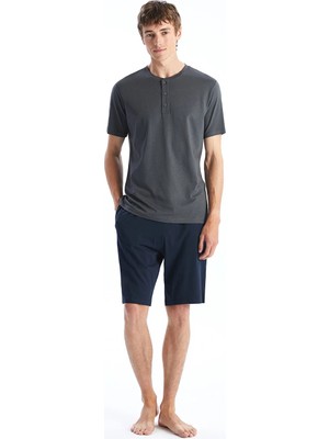 Lc Waikiki Yeni Sezon Standart Kalıp Erkek Şortlu Pijama Takımı