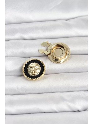 Uravas Store Aslan Model Gold Renk Düğme Veya Manşet Broşu TJ-BR488