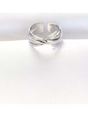 Uravas Store Kalın Silver Renk Ayarlanabilir Yüzük - TJ-BYK3102