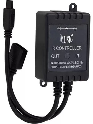 Uravas Store Powermaster Ir Kontrol Kumandalı Renk Değiştiren Müziğe Sese Duyarlı Rgb LED Kontrol Cihazı
