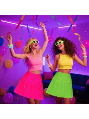 Uravas Store Mey Ithalat® Neon Sarı Hawaii Parti Eteği 40 cm