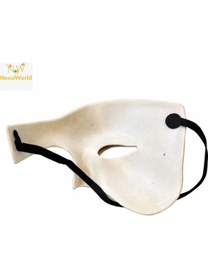 Uravas Store Mey Ithalat® Beyaz Yarım Erkek Maske – Phantom Parti &amp; Balo Maskesi