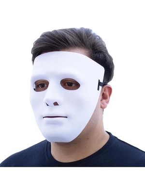 Uravas Store Mey Ithalat®  Beyaz Renk Hip Hop Anonim Jabbawockeez Dans Maskesi 18X19 cm