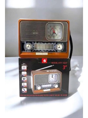 Uravas Store Mey Ithalat® Ahşap Görünümlü Retro Bluetooth Radyo Usb,aux ve Sd Kart Girişli