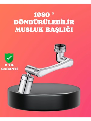 Uravas Store Mey Ithalat® 1080° Dönebilen Püskürtme Filtreli Musluk Başlığı Su Tasarruflu