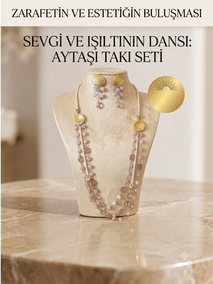 Naturea Botanical Maison Çok Katmanlı Kolye ve Küpe Seti - El Işçiliği Gold Takı Seti