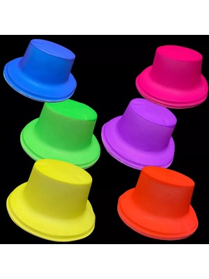 Uravas Store Mey Ithalat® Neon Partisi Turuncu Renk Plastik Fötr Şapka