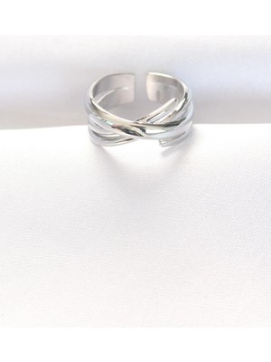 Uravas Store Mey Ithalat® Kalın Silver Renk Ayarlanabilir Yüzük