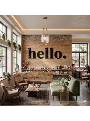 Uravas Store Mey Ithalat® 100X35 cm Dev Boy "hello." Yazılı Kırılmaz Pleksi Ayna - Premium Ofis ve Villa Antre Dekoru