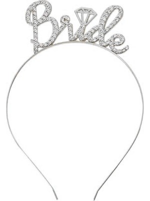Uravas Store Gümüş Renkli Taşlı “bride” Gelin Tacı – El Yazısı Yazı Tipiyle