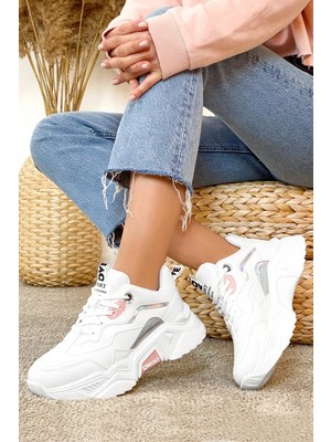 TeknoKapsül Dark Seer Kadın Beyaz Pudra Sneaker
