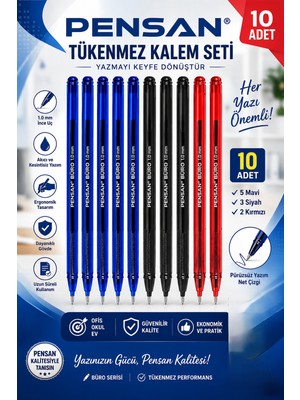 Anı Ofis Kırtasiye Tükenmez Kalem 1.0 mm – 10 Adet - (Büro Serisi)