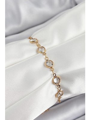Uravas Store Pirinç Gold Renk Zirkon Taşlı Kadın Bileklik