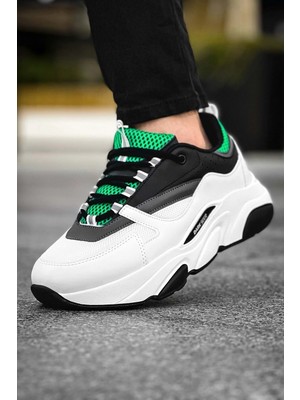 Dark Seer Unisex Beyaz Siyah Yeşil Sneaker Spor Ayakkabı - MJ1838