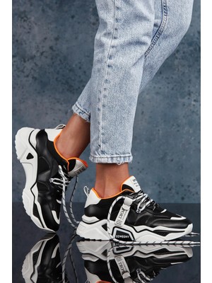 Dark Seer DS.PMD239K2051 Beyaz Siyah Kadın Sneaker Günlük Spor Ayakkabı
