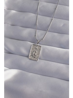 Uravas Store 316L Çelik Zincir Gümüş Renk Lazer Işlemeli Göz Figür Tarot Kolye