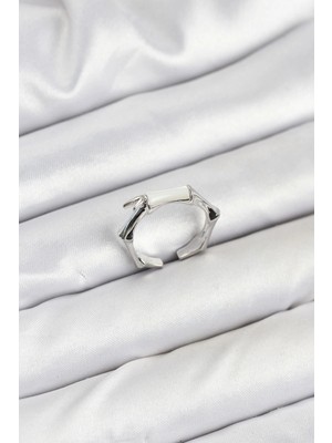 Uravas Store Pirinç Gümüş Renk Kemik Model Kadın Yüzük