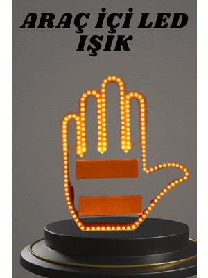 Uravas Store El Orta Parmak LED Kumandalı Araç Içi Reflektör Arka Cam El Simgesi