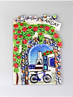 Mundy Akçay Polyester Kabartmalı Magnet 5,5 x 7 cm Dekoratif Hediyelik Buzdolabı Süsü (KOD:1564)