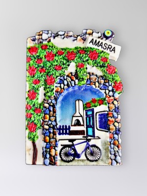 Mundy Amasra Polyester Kabartmalı Magnet 5,5 x 7 cm Dekoratif Hediyelik Buzdolabı Süsü (KOD:1561)