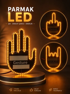 Uravas Store Parmak LED Amber Renkli Işık