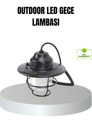 Uravas Store Retro Kamp Lambası Su Geçirmez Taşınabilir Gece Işığı Uzun Pil Ömürlü