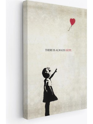 Trezon Banksy Kırmızı Balonlu Kız Dekoratif Modern Kanvas TABLO-4962