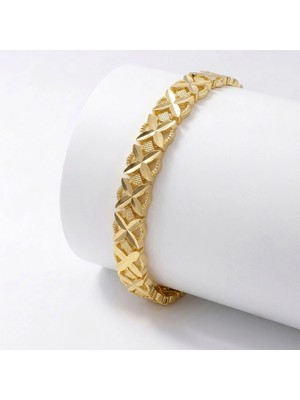 Moncuk Design Clovera 24K Gold Kaplama 8 mm Kadın Bileklik 3351KBV5D2