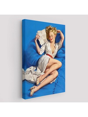 Trezon Gil Elvgren Pin-Up Aşk Mektubu Duvar TABLOSU-6449