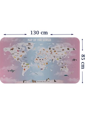 Trezon Eğitici Dünya Haritası Dünya Atlası Çocuk ve Bebek Odası Duvar STICKER-85X130-3801