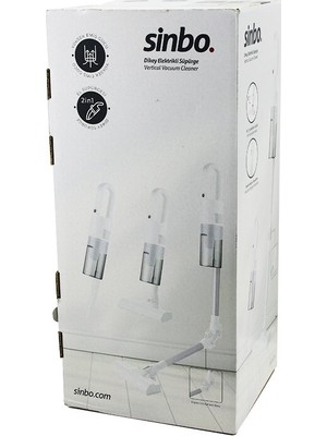 Ttt Sinbo Dikey Elektrikli Süpürge - Beyaz - 500W - Ergonomik Tasarım
