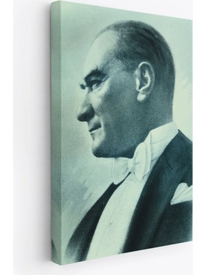 Trezon Atatürk Portre Tablosu Mustafa Kemal Atatürk Dikdörtgen Dekoratif Kanvas Tablo-Dı-86