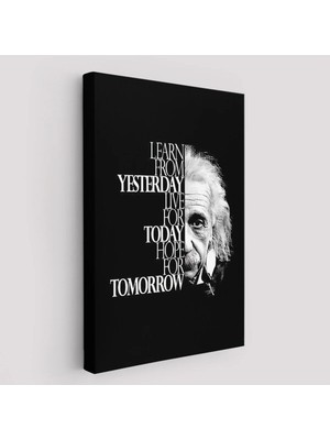 Trezon Dünden Öğrenin Bugünü Yaşayın Yarını Umut Edin Kanvas Tablo, Albert EINSTEIN-5275