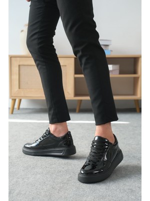 Zapatos Kb-X9 Kuback Siyah Rugan Siyah Taban Günlük Erkek Ayakkabı