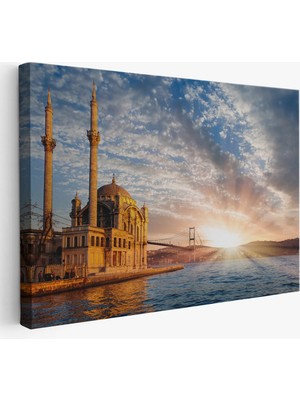 Trezon Ortaköy Camii ve Boğaziçi Köprüsü Manzarası Dekoratif Kanvas TABLO-6504