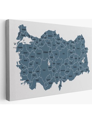 Trezon Türkiye Haritası Kanvas Tablo Eğitici ve Öretici Dekoratif Tablo Tablo 3121