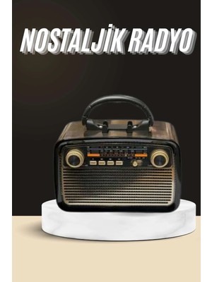 Uravas Store Nostaljik Radyo Bluetooth Bağlantılı Müzik Kutusu Ahşap