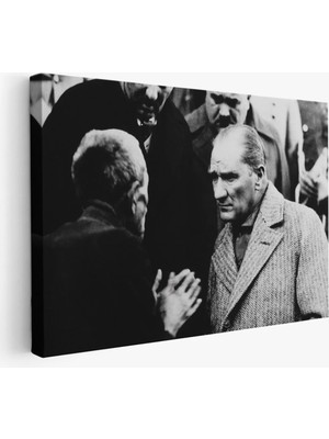 Trezon Atatürk Portre Tablosu Mustafa Kemal Atatürk Dikdörtgen Dekoratif Kanvas TABLO-FV-147
