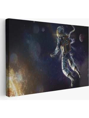 Trezon Astronot Duvar Sanatıkanvas Tablo, Uzay Posteri, Astronot Uzayda, Gezegen Arka PLANI-5381